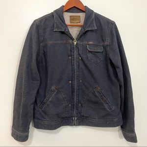 Vintage Lauren Ralph Lauren Dry Goods Supply Denim Look Dark Blue Knit Jacket L